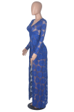 Pink Sexy Patchwork Lace V Neck Irregular Dress Dresses