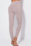 Gray Green Casual Sportswear Solid Split Joint Skinny High Waist Pencil Solid Color Bottoms