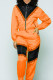 Tangerine Casual Solid Lace Patchwork Zipper Collar Long Sleeve Two Pieces
