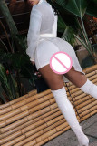White Fashion Celebrities Solid Patchwork O Neck A Line Dresses