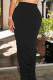 Black Casual Solid Patchwork Skinny High Waist Pencil Solid Color Bottoms