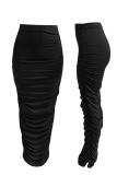 Red Casual Solid Patchwork Skinny High Waist Pencil Solid Color Bottoms