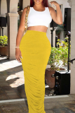 Red Casual Solid Patchwork Skinny High Waist Pencil Solid Color Bottoms