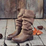 Brown Casual Round Keep Warm Shoes