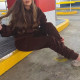 Coffee Fashion Sexy Solid Fold Hooded Collar Long Sleeve Two Pieces