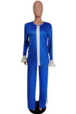 Yellow Fashion Casual Solid Patchwork O Neck Long Sleeve Two Pieces