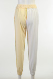 Yellow Fashion Street Print Patchwork High Waist Harlan Bottoms