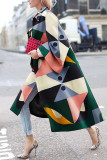 Colour Street Camouflage Print Split Joint Turndown Collar Outerwear