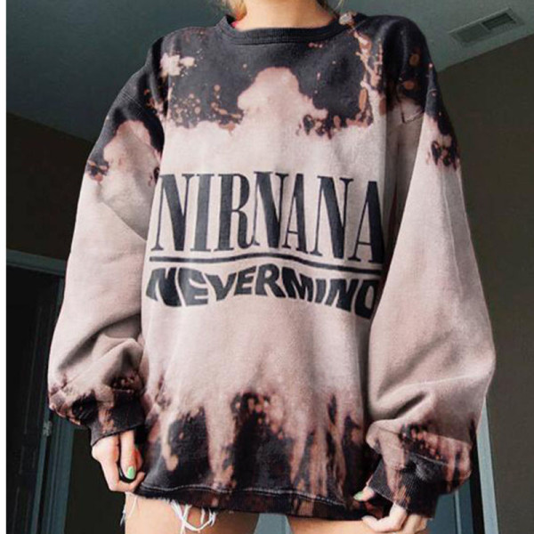 Coffee Street Print Patchwork O Neck Tops