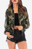 Camouflage Fashion Camouflage Print See-through Outerwear