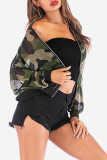 Camouflage Fashion Camouflage Print See-through Outerwear