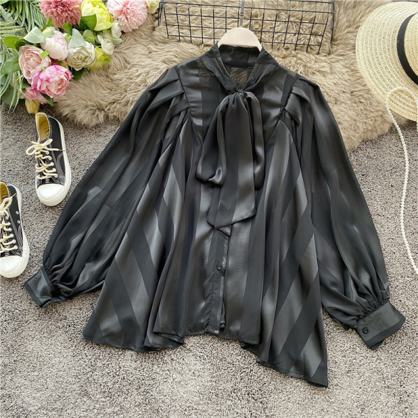 Black Sweet Solid Patchwork Buckle O Neck Tops