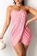 Pink Sexy Solid Patchwork Off the Shoulder Irregular Dress Dresses