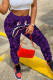 Purple Fashion Casual Camouflage Print Patchwork Harlan Bottoms