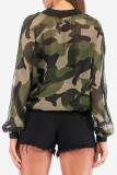 Camouflage Fashion Camouflage Print See-through Outerwear