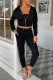 Black Fashion Casual Solid Patchwork Hooded Collar Nine Points Sleeve Three Pieces