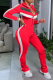 Red Sexy Solid Patchwork Turndown Collar Skinny Jumpsuits