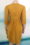 Green Casual Embroidery Patchwork O Neck Cake Skirt Dresses