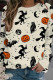 Cream White Fashion Casual Print Patchwork O Neck Tops