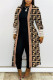 Apricot Casual Print Patchwork Outerwear