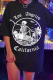 Black Casual Print Patchwork O Neck T-Shirts