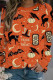 Orange Fashion Casual Print Patchwork O Neck Tops