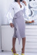 White Elegant Solid Patchwork Asymmetrical V Neck One Step Skirt Dresses