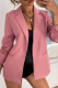 Pink Casual Solid Patchwork Turndown Collar Outerwear
