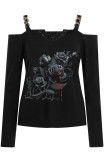 Multicolor Fashion Casual Print Patchwork V Neck Tops