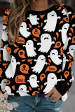 Red Fashion Casual Print Patchwork O Neck Tops
