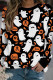Black And White Fashion Casual Print Patchwork O Neck Tops