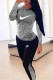 Grey Casual Sportswear Print Patchwork O Neck Long Sleeve Two Pieces