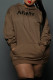 Brown Fashion Casual Letter Print Basic Hooded Collar Long Sleeve Plus Size Dresses