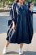 Black Casual Solid Flounce O Neck Cake Skirt Dresses