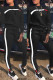Black Fashion Casual Print Patchwork O Neck Long Sleeve Two Pieces