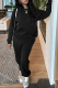 Black Casual Solid Patchwork O Neck Long Sleeve Two Pieces