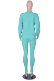 Grey Casual Solid Patchwork O Neck Long Sleeve Two Pieces
