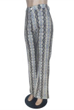 Leopard Print Fashion Casual Print Basic Regular High Waist Trousers
