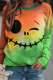 Orange Green Fashion Casual Print Basic O Neck Tops