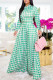 Green Fashion Casual Print Basic O Neck Long Sleeve Two Pieces