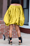 Red Street Print Patchwork Off the Shoulder Lantern Dress Dresses