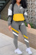 Grey Fashion Casual Print Patchwork Zipper Collar Long Sleeve Two Pieces