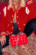 Red Fashion Casual Patchwork Print Cardigan Outerwear