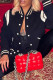Black Fashion Casual Patchwork Print Cardigan Outerwear