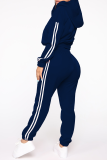 Red Casual Solid Patchwork O Neck Long Sleeve Two Pieces