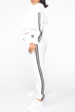 Red Casual Solid Patchwork O Neck Long Sleeve Two Pieces
