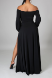 Pink Sexy Solid Hollowed Out Off the Shoulder Irregular Dress Dresses
