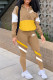 Khaki Fashion Casual Print Patchwork Zipper Collar Long Sleeve Two Pieces