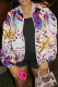 White Fashion Casual Print Patchwork Outerwear