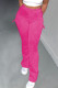 Rose Red Fashion Casual Solid Bandage Regular High Waist Conventional Solid Color Bottoms
